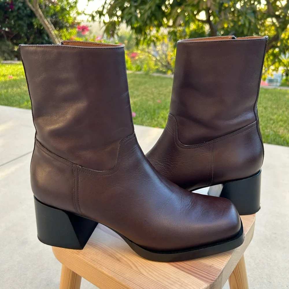 Labucq Joan Boot Leather Ankle Boots: Size 40, Cocoa Brown - Picture 9 of 10